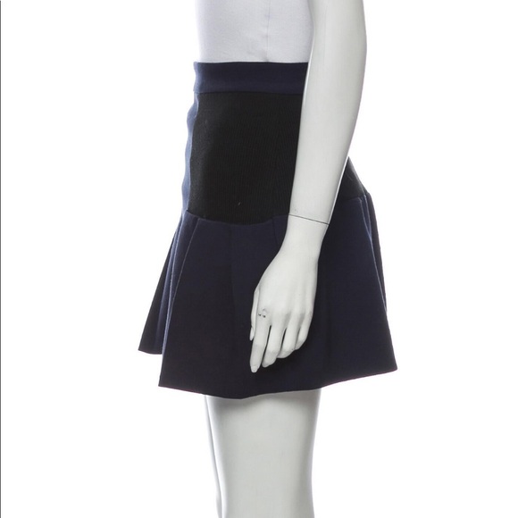 Alice + Olivia Pleated Blue & Black Mini SkirtXS/2 - Picture 2 of 3